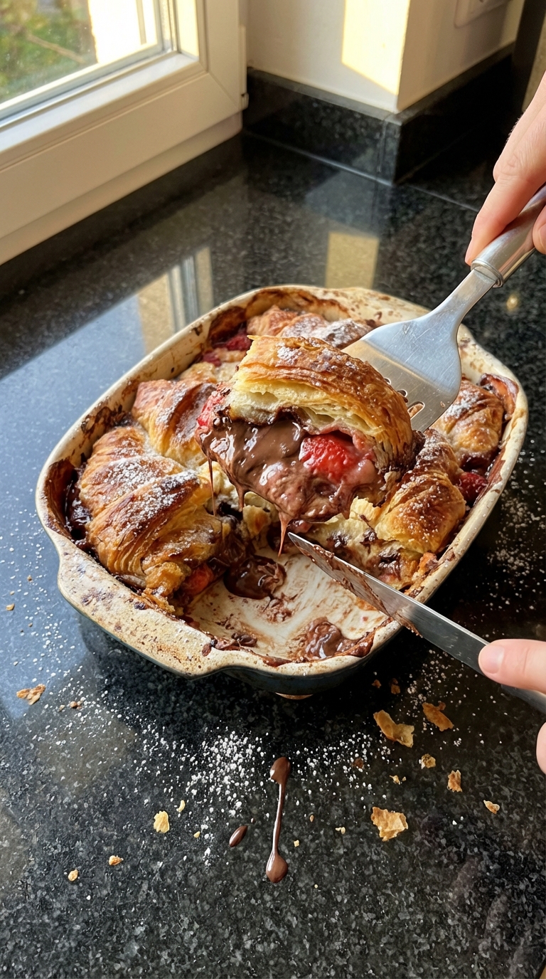 Schoko Erdbeer Croissant Auflauf​