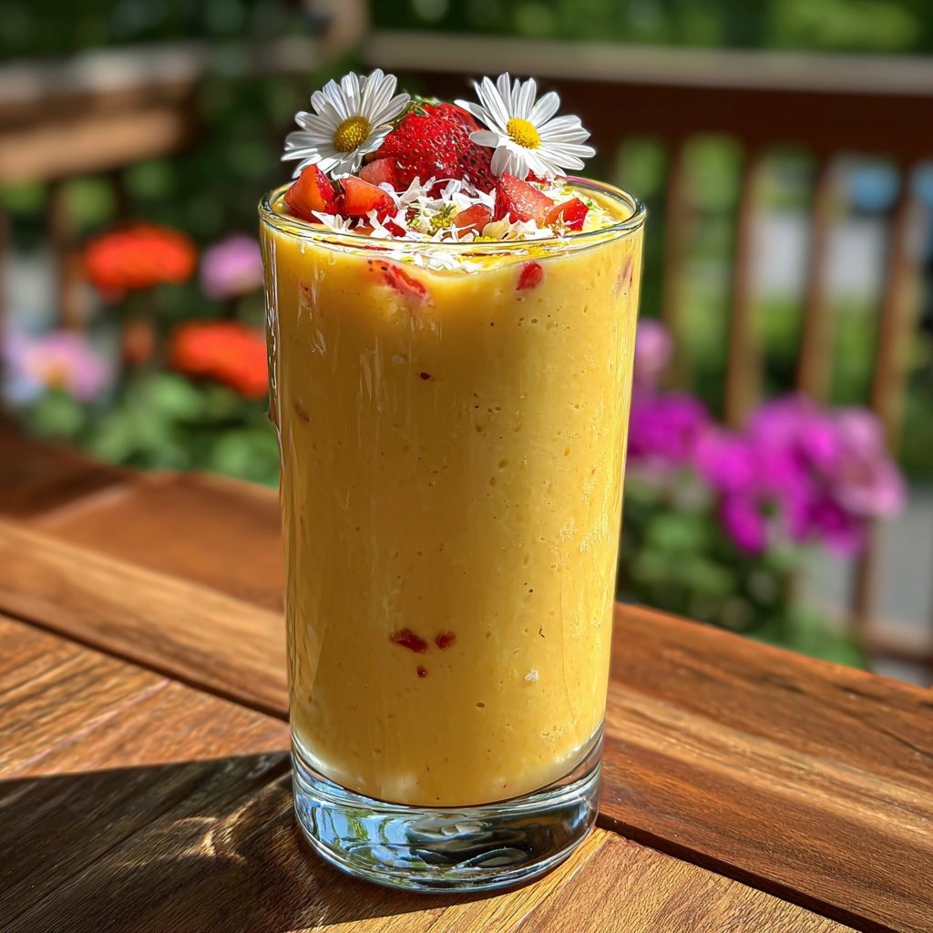 Mango Strawberry Coconut Lassi