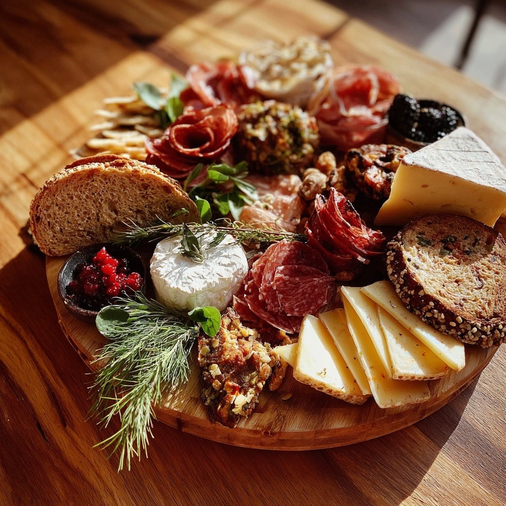 Festliches Charcuterie Board mit Fleisch