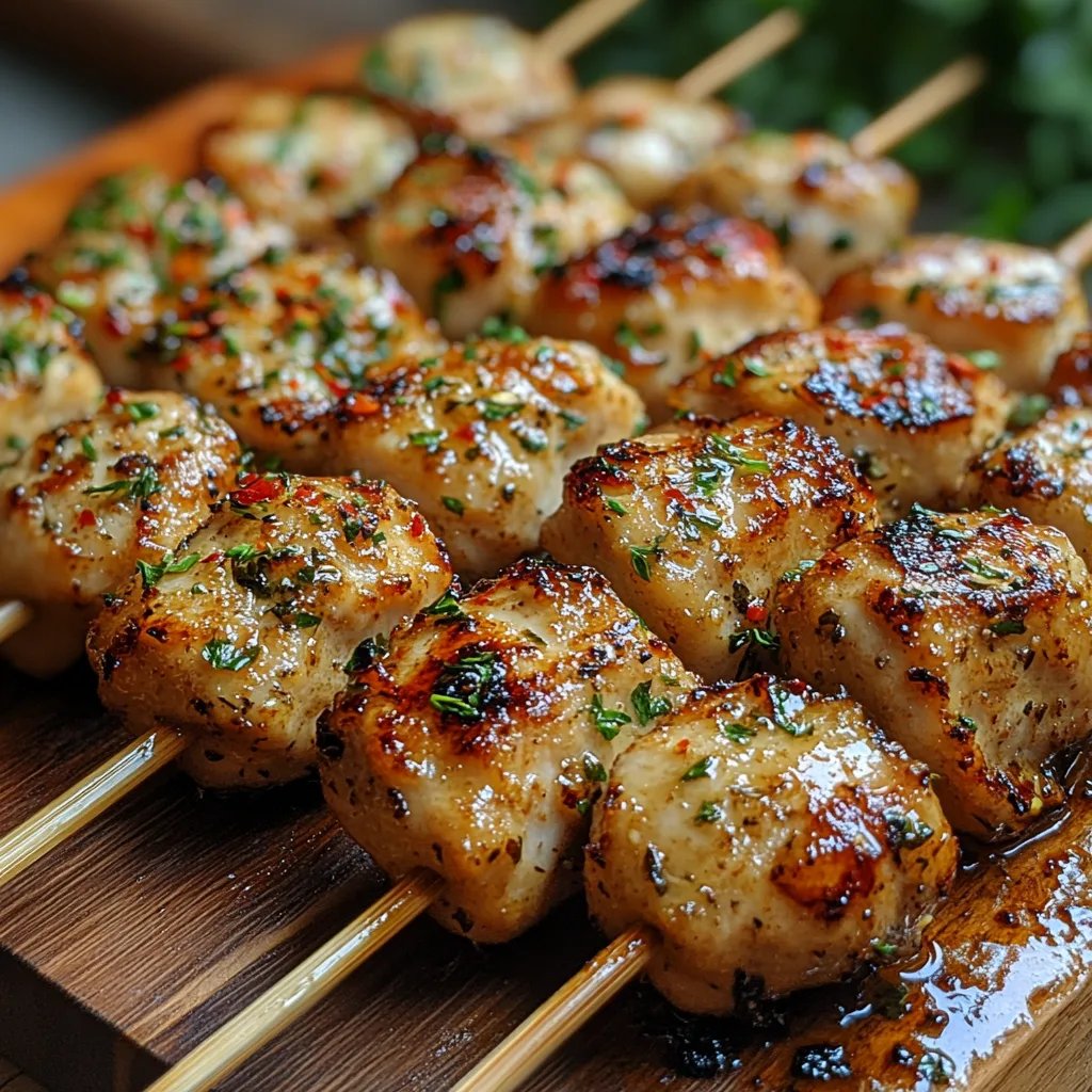 Saftige und knusprige Knoblauch-Parmesan-Hähnchenspieße: Ein Ultimatives Rezept mit 5 Zutaten