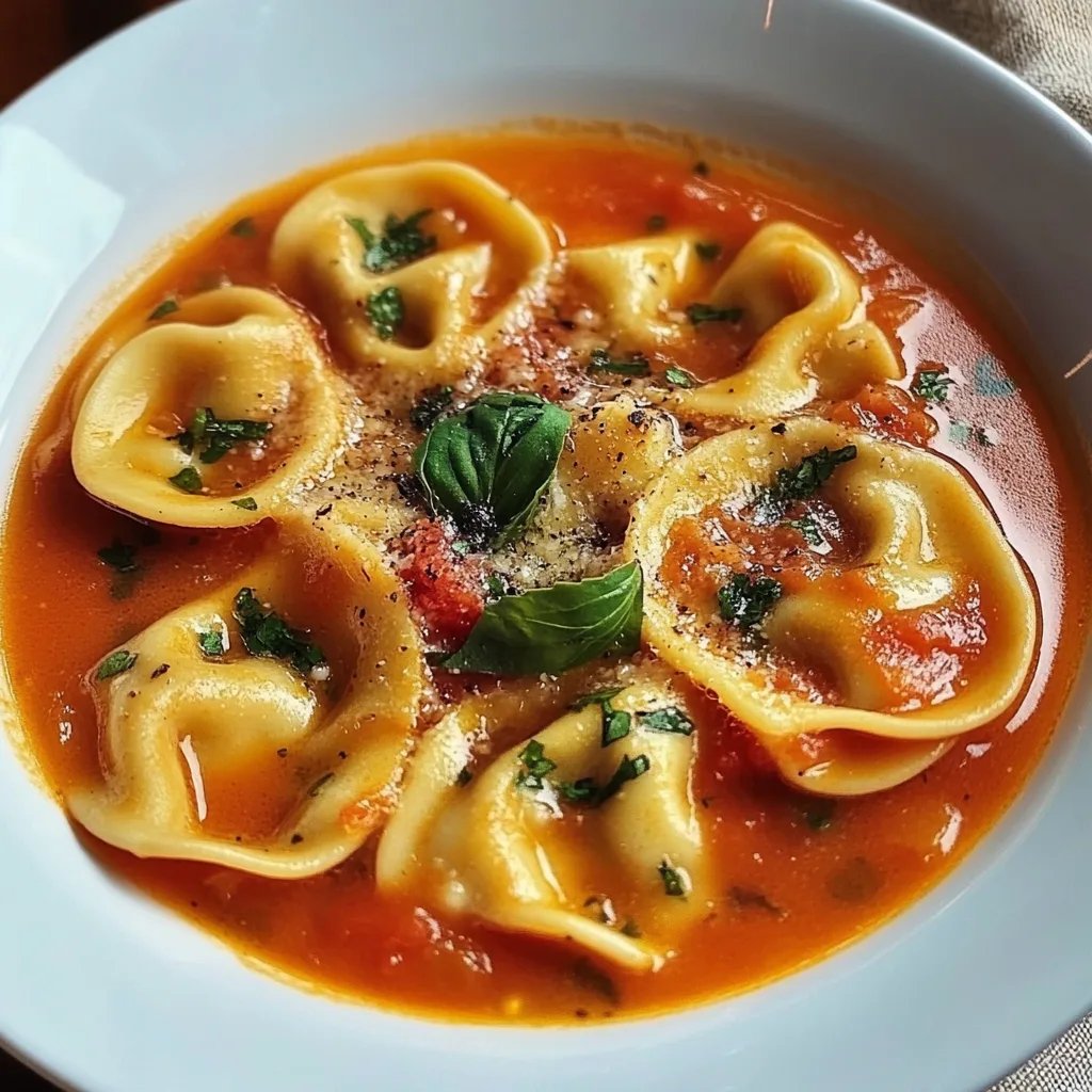 Tomaten-Tortellini-Suppe