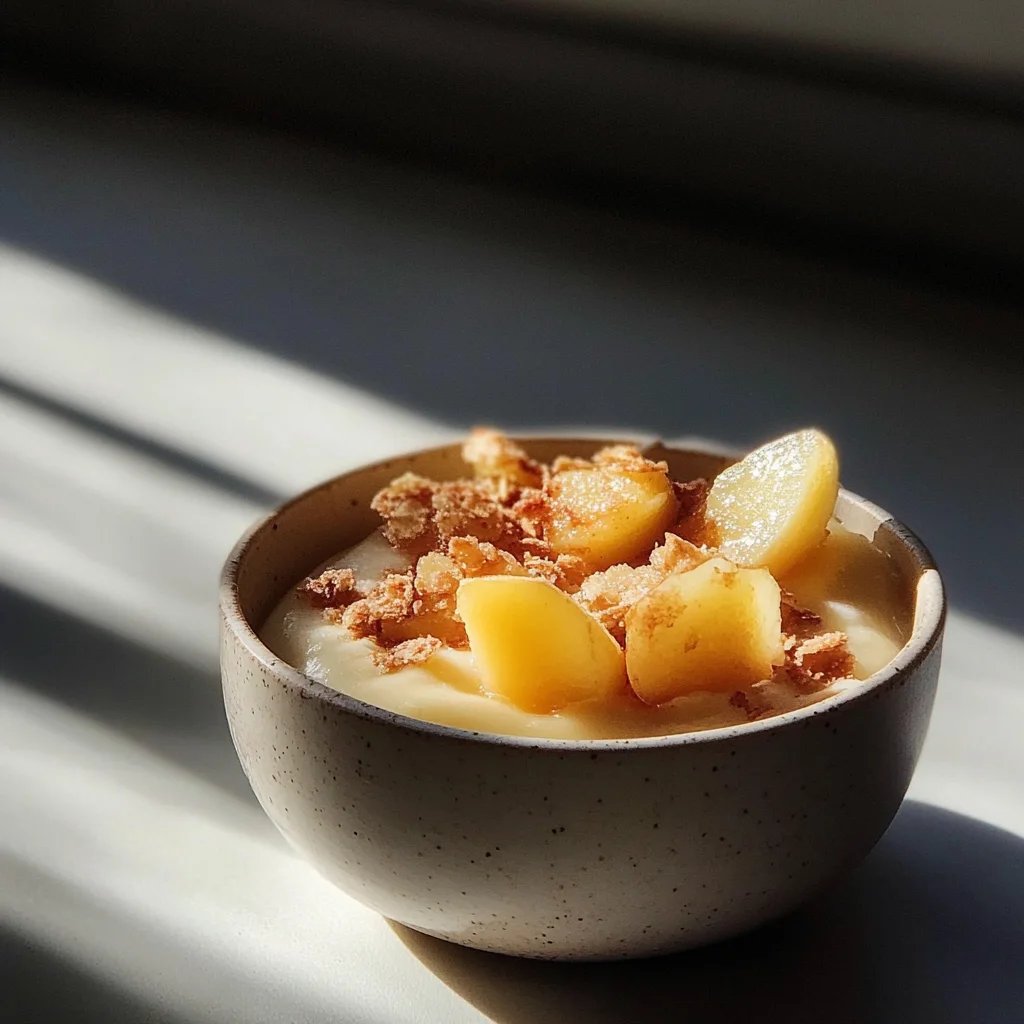 Bratapfel Crumble auf Zimtcreme