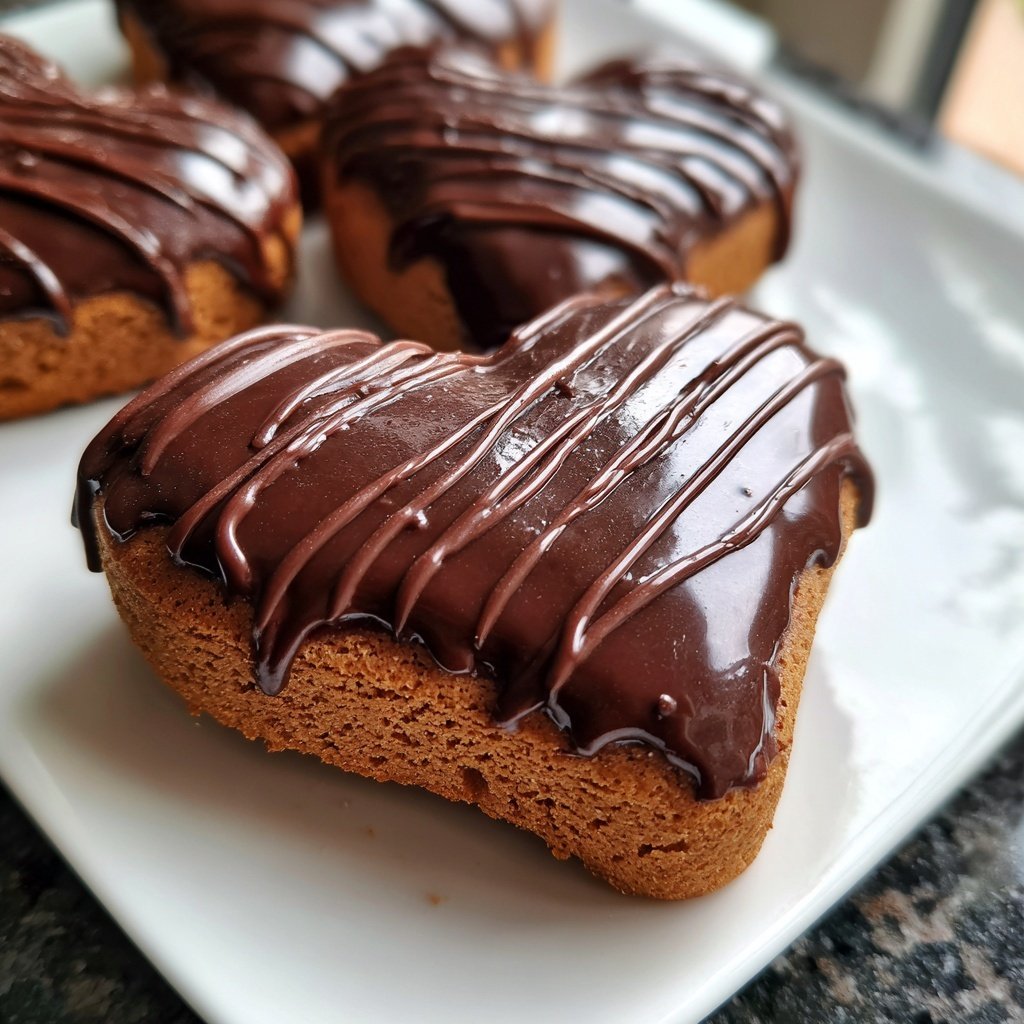 Saftige Lebkuchenherzen mit Schokoladenglasur​