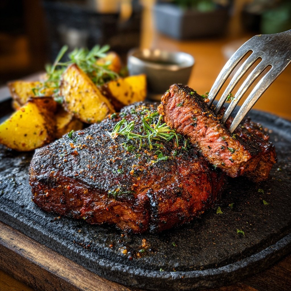 Rauchiger Steak Cajun Kartoffeln würzig