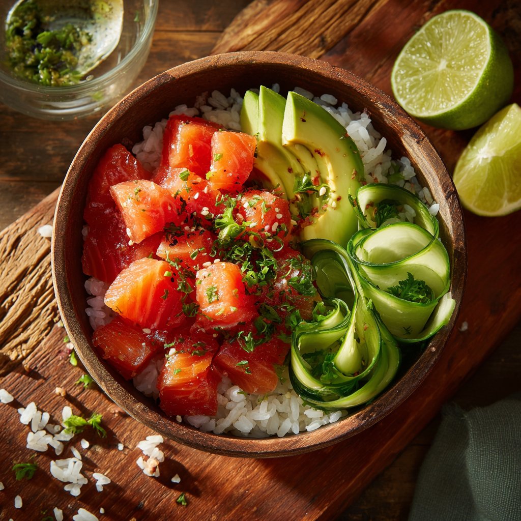 Chili Lime Salmon Poke Bowl