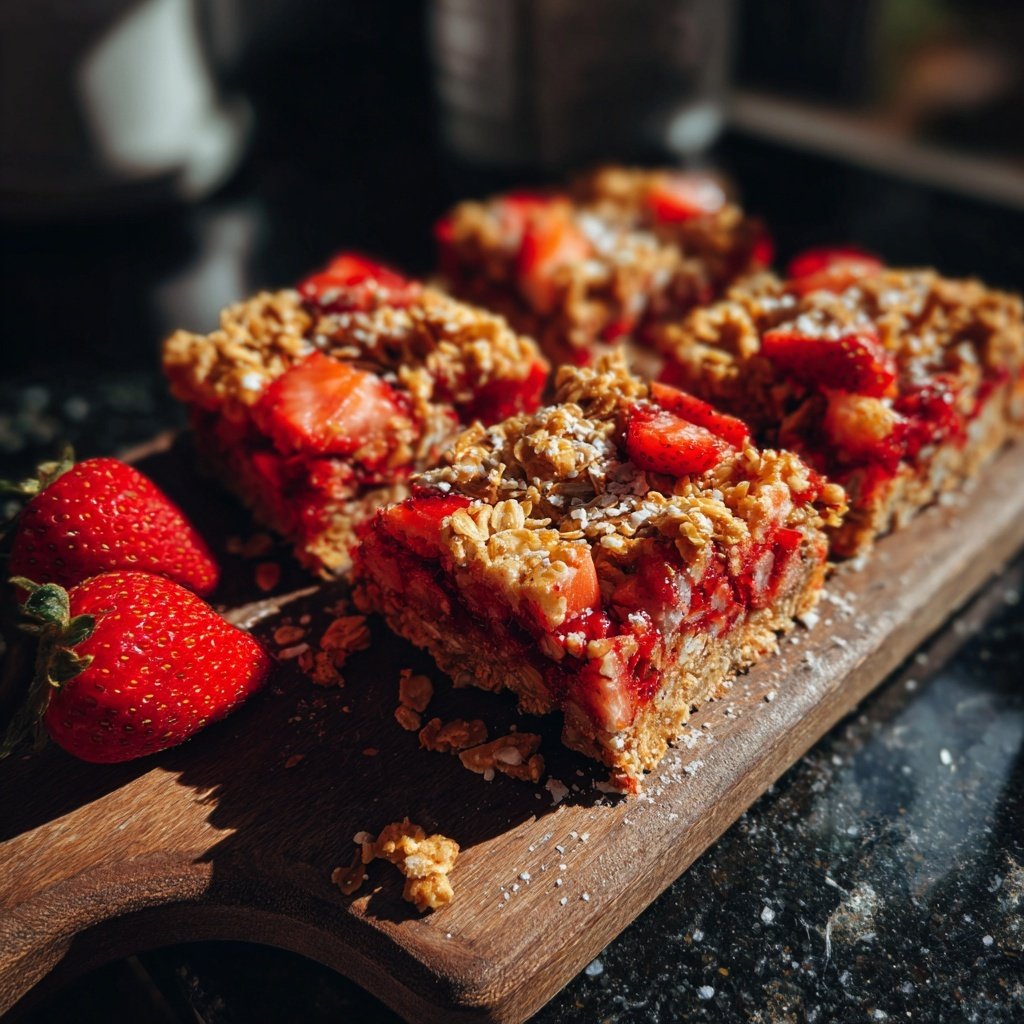 Erdbeer Snackriegel mit Haferflocken