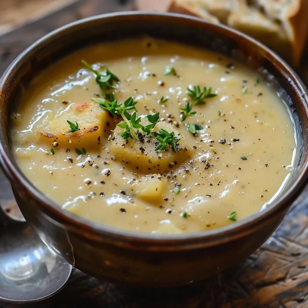 Cheddar-Knoblauch-Kartoffelsuppe