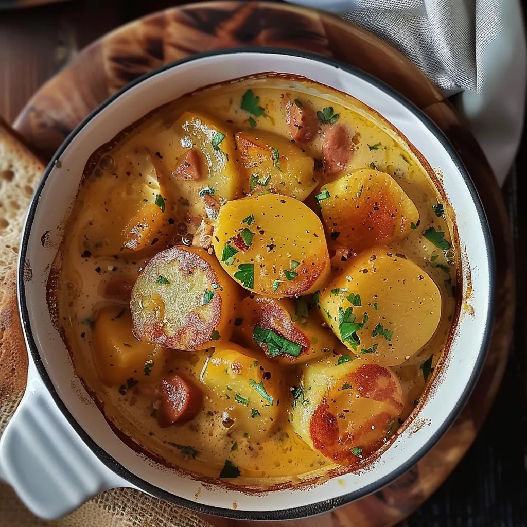 Kartoffelgulasch mit Würstchen