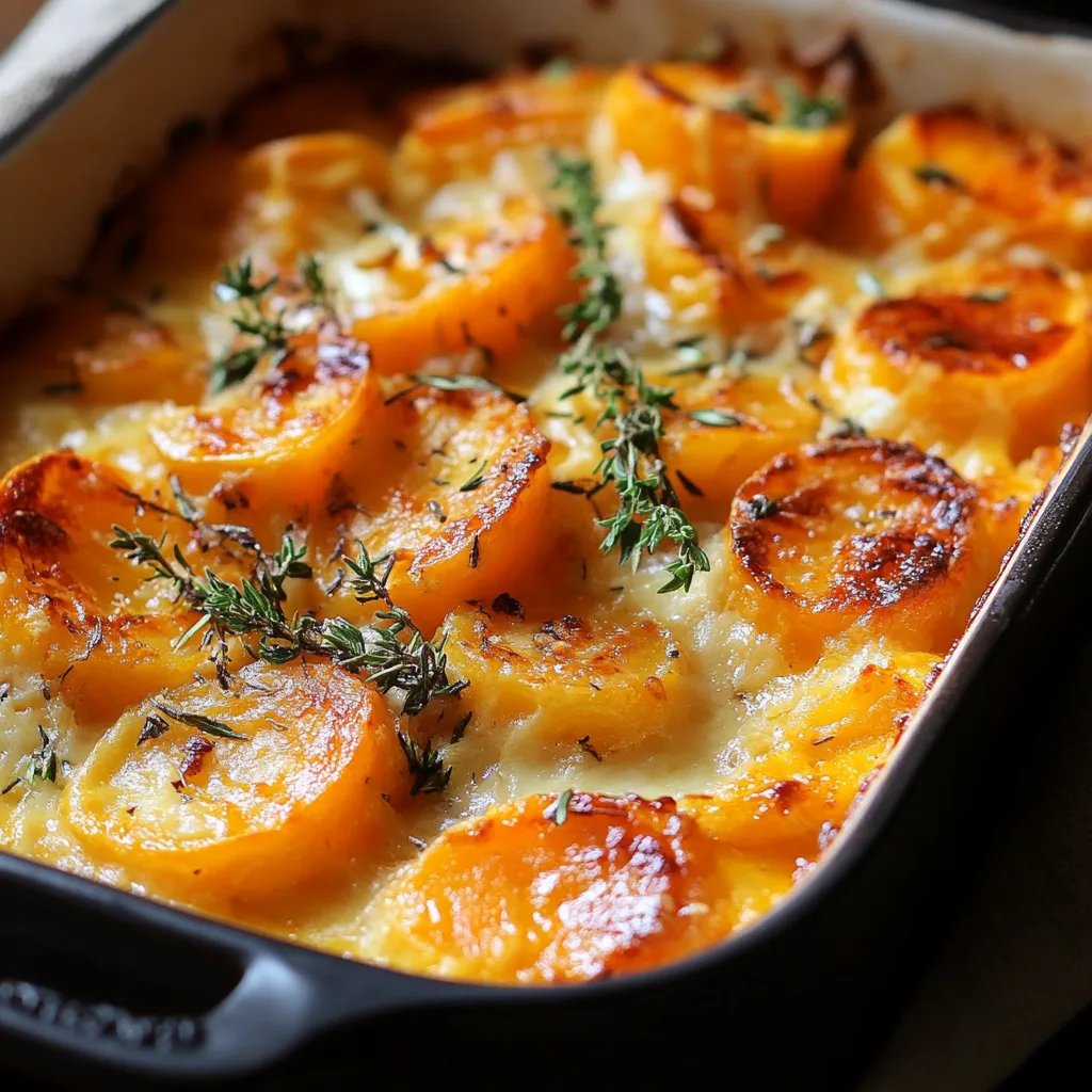 Cremiger Kürbis-Kartoffel-Auflauf