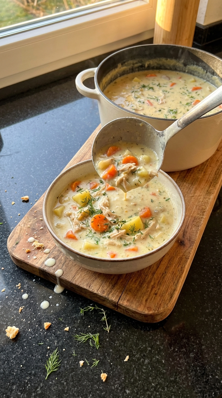 Dijon Knoblauch Hähnchen Suppe