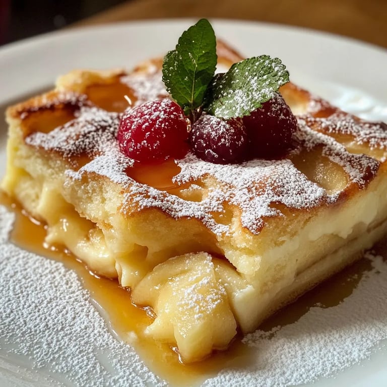 Saftiger Apfelkuchen mit Vanillepudding