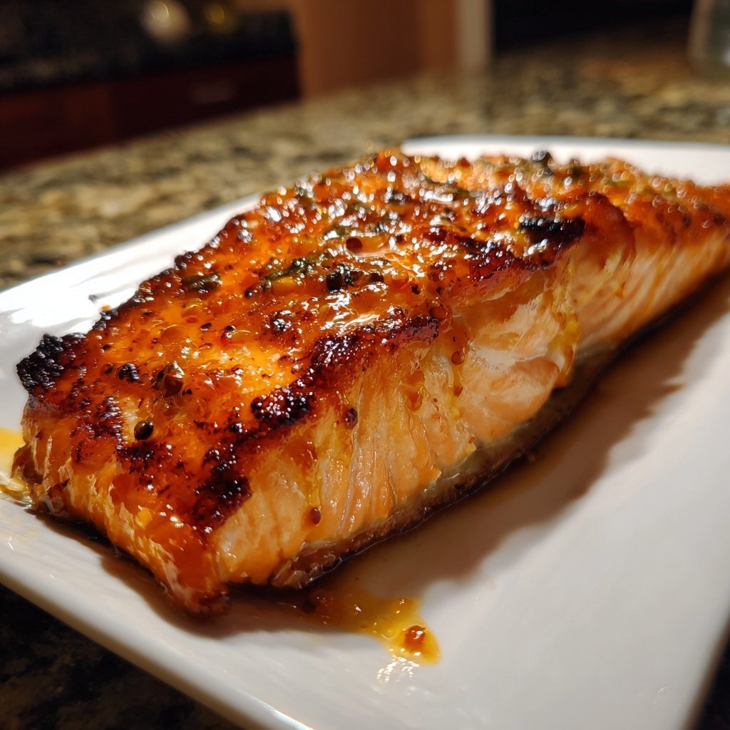 Ahornsenf glasierter Lachs Filet