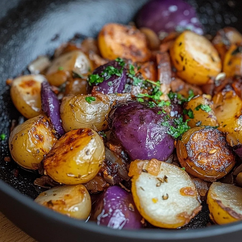 Rotkohl-Pfanne mit Kartoffeln