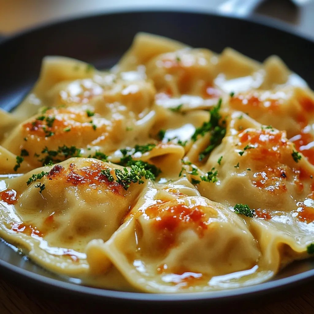 Maultaschen in Käse-Sahne-Sauce