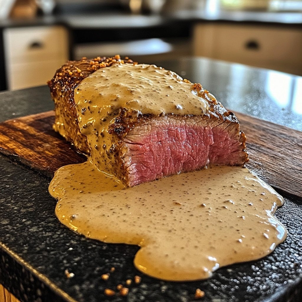 Rinderfilet mit Knoblauch-Dijon-Sahnesauce