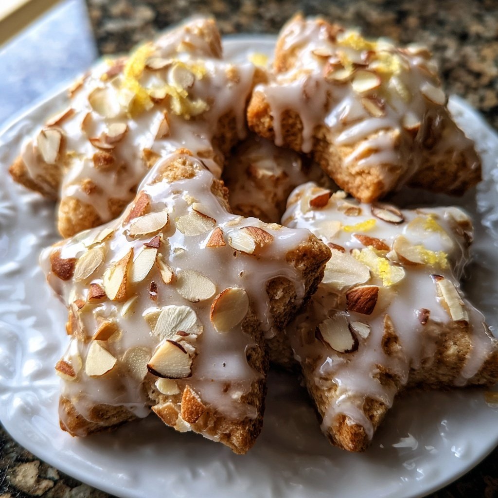 Zimtsterne mit Mandeln und Zitronenguss​