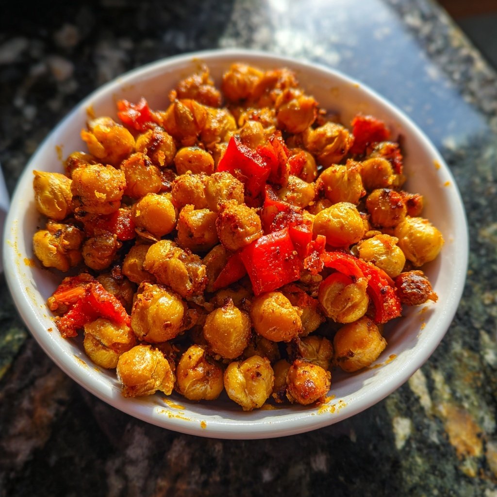 Knusprige Kichererbsen mit Paprika