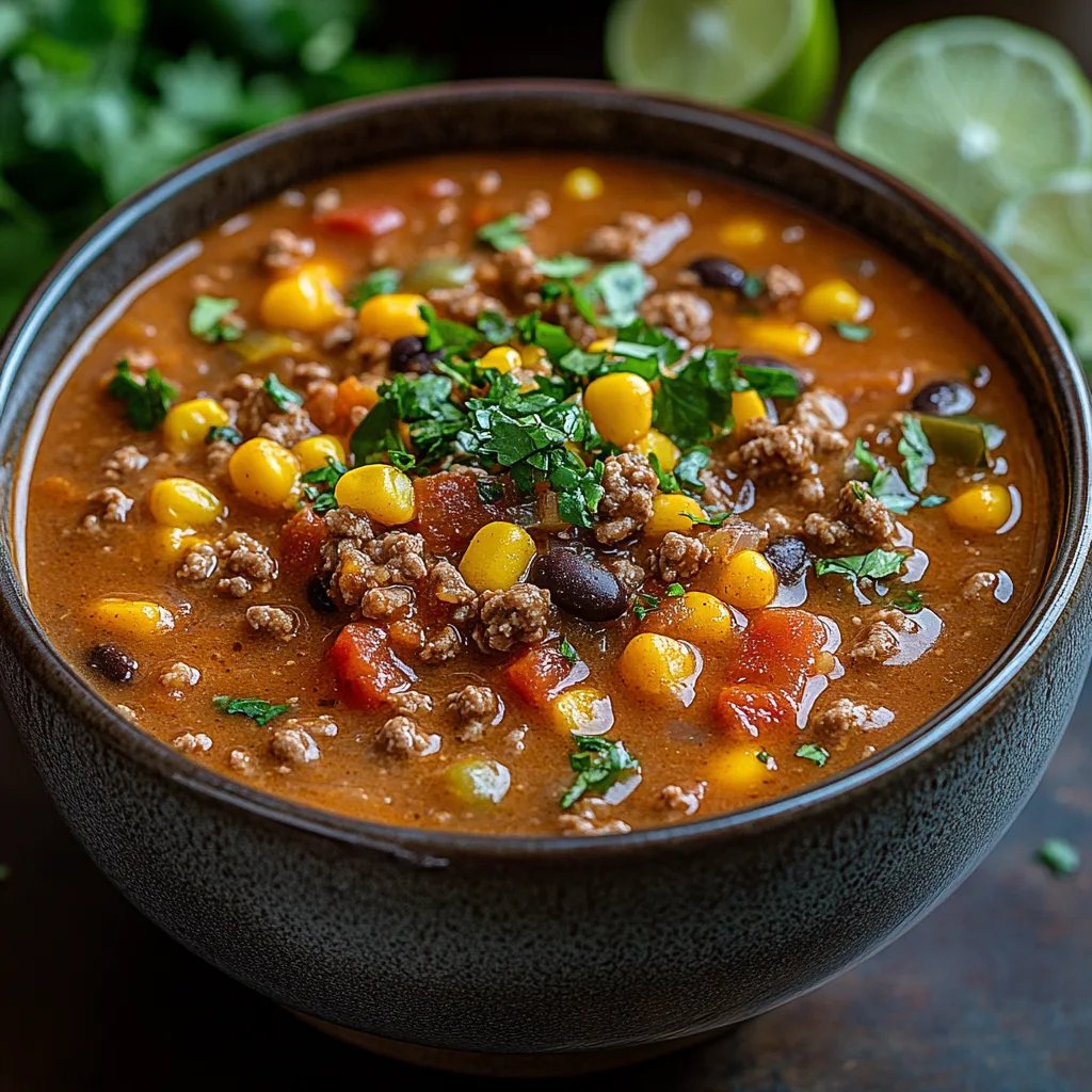 Cremige, käsige Hackfleisch-Taco-Suppe: Ein Unglaubliches Ultimatives Rezept