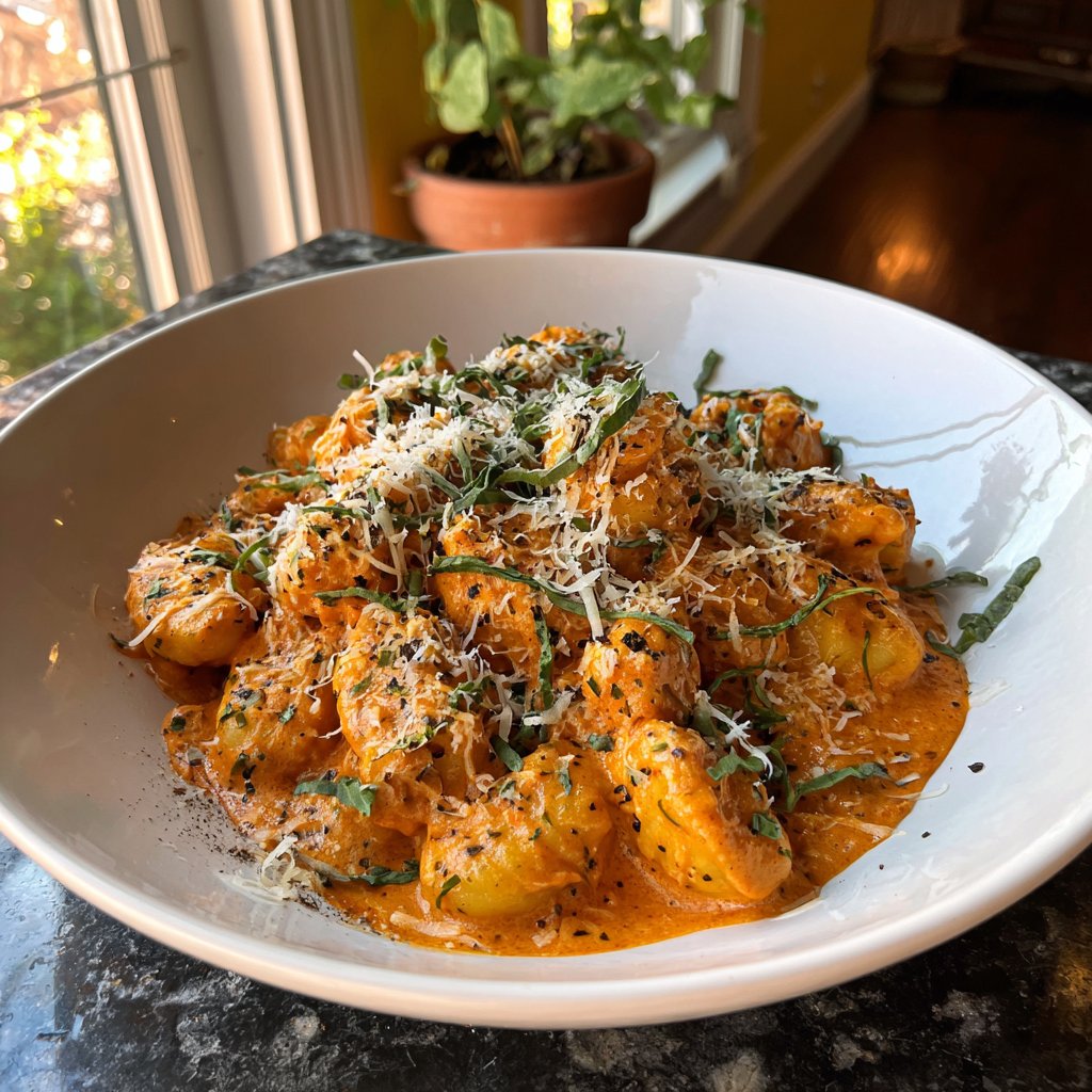 Vodka Sauce gebackenes Gnocchi cremig