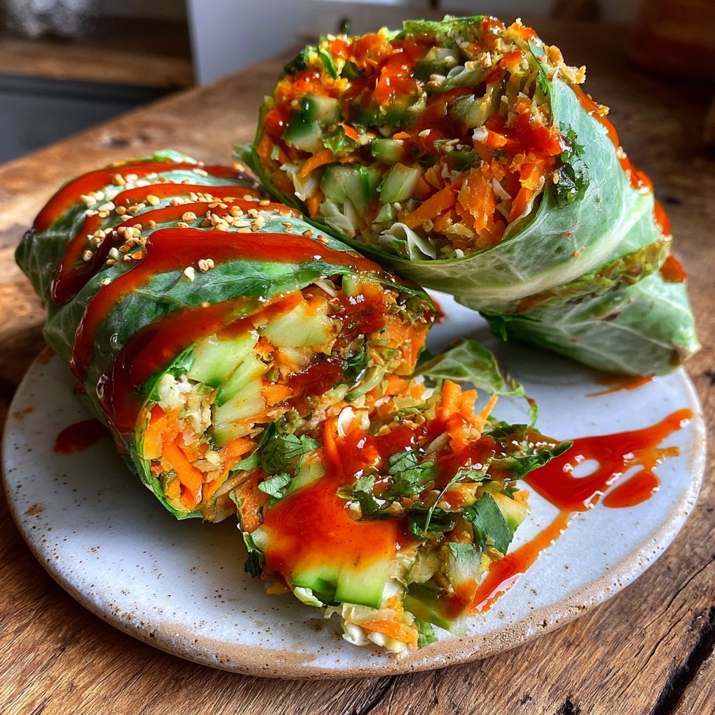 Sriracha Gemüse Salat Wraps