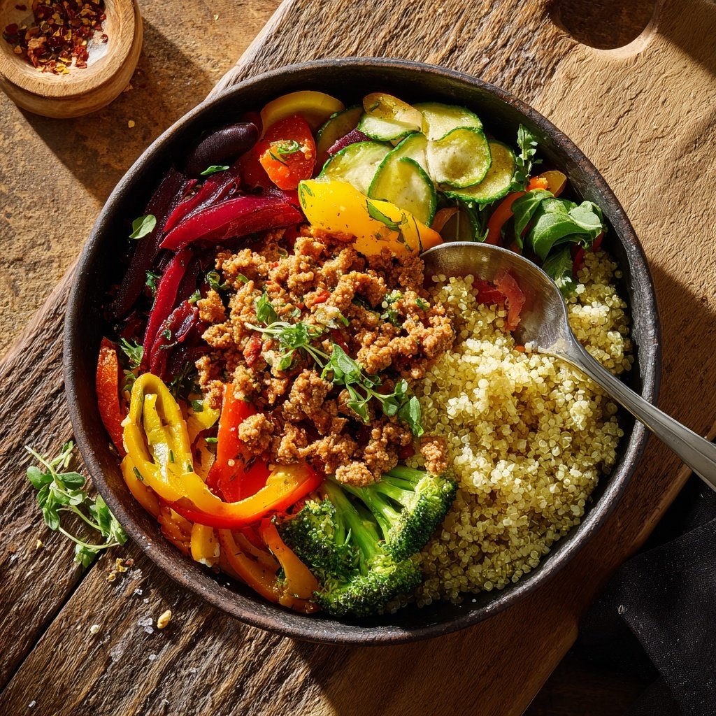 Würzige Quinoa- und Truthahn-Bowl