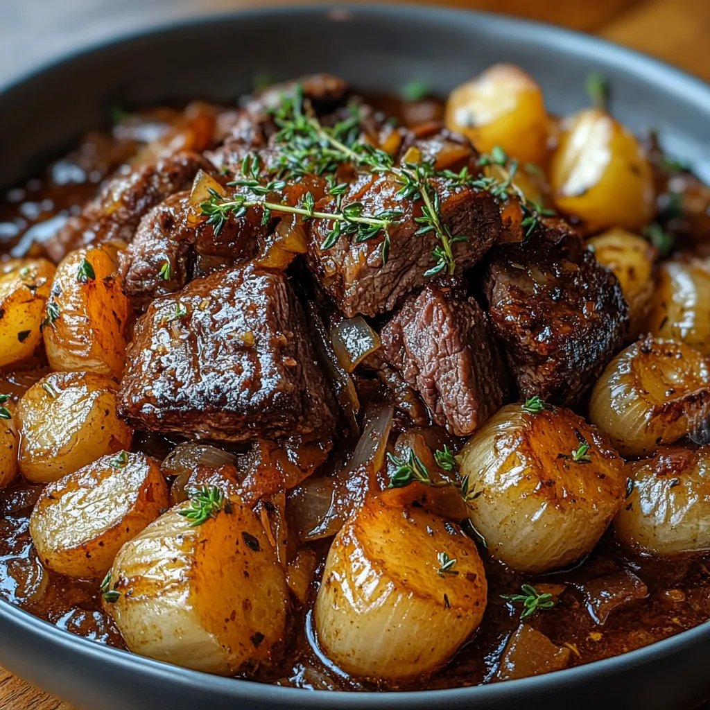 Herzhafter französischer Zwiebelschmorbraten: Ein Unglaublich Ultimatives Rezept für 4 Personen