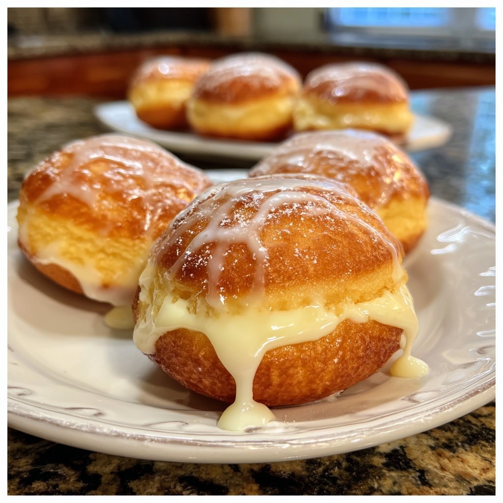 Brioche Donuts mit Vanillecreme-Füllung