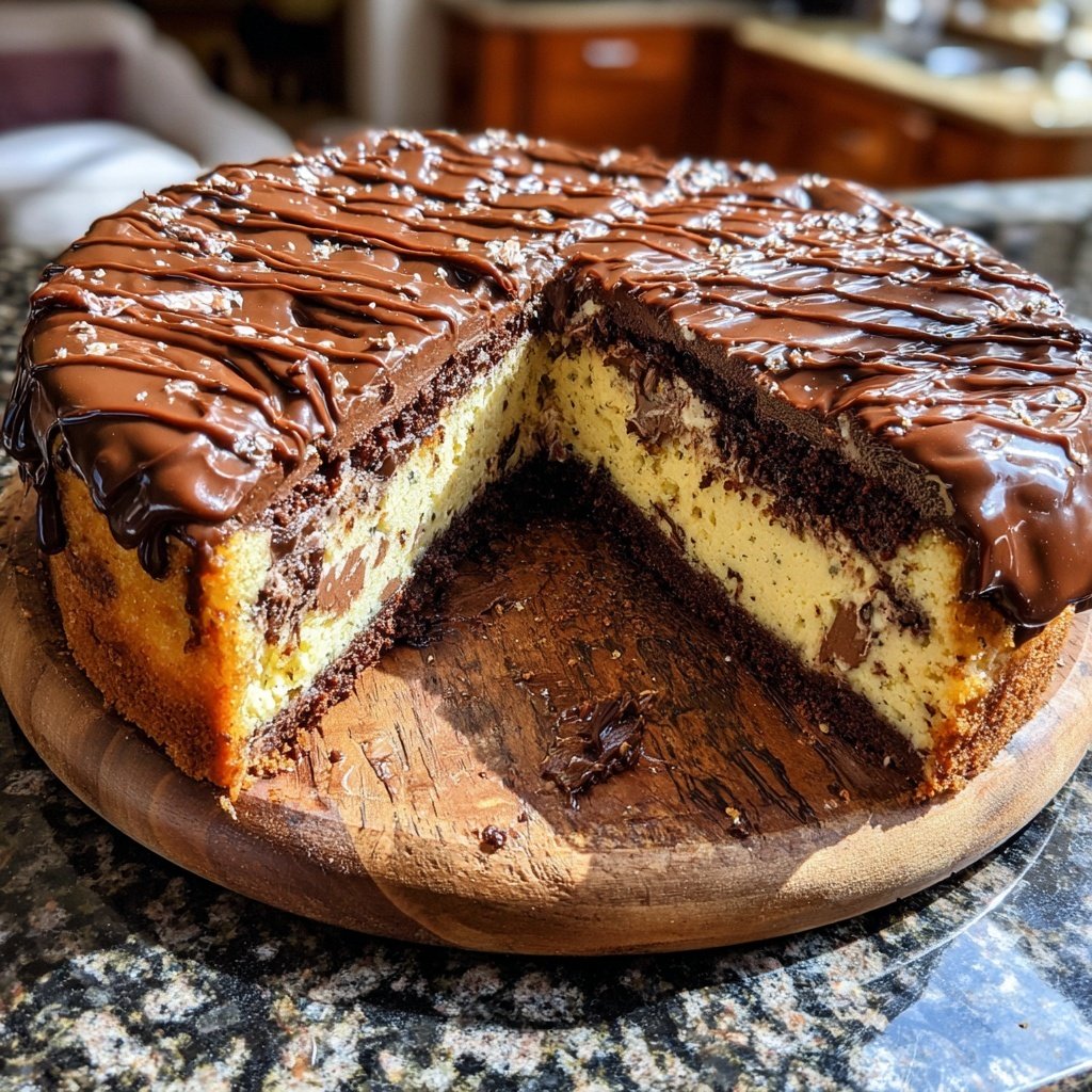 Dunkle Schokolade und Vanille Kuchen