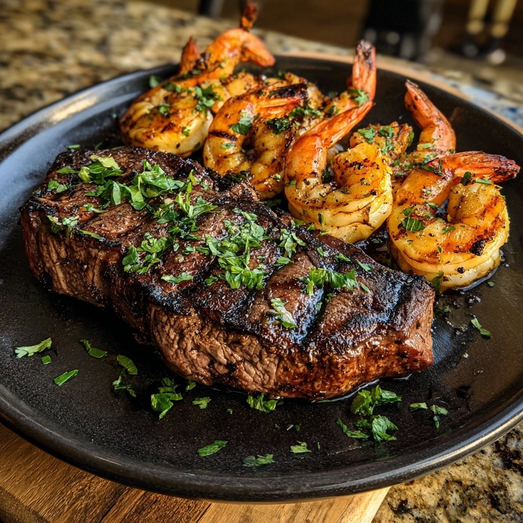 Steak und Garnelen Fiesta