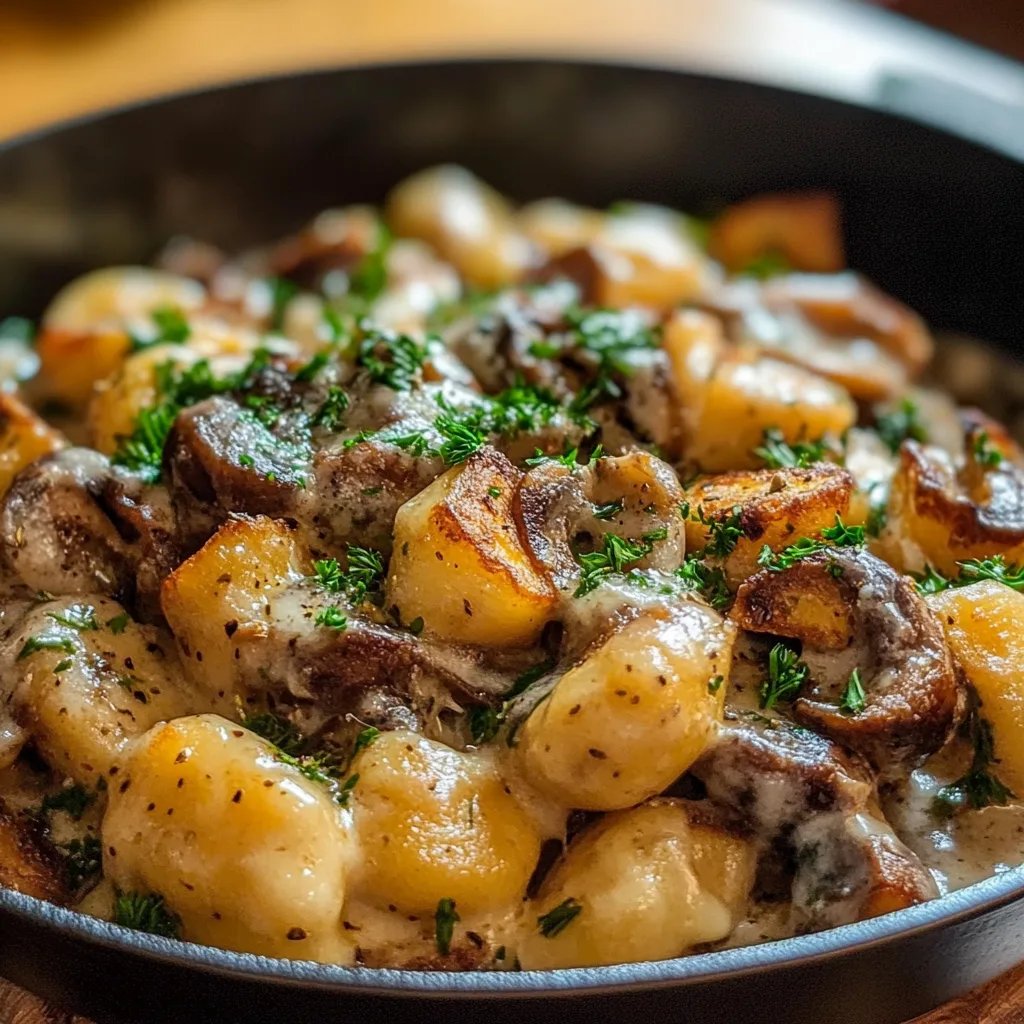 Cremige Gnocchi-Pilz-Pfanne