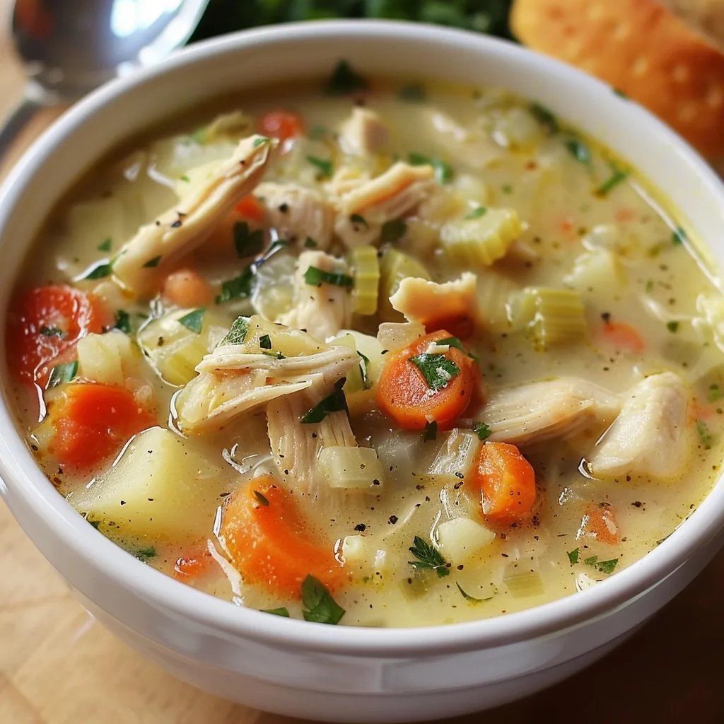 Herzhafte Hühner-Kartoffelsuppe