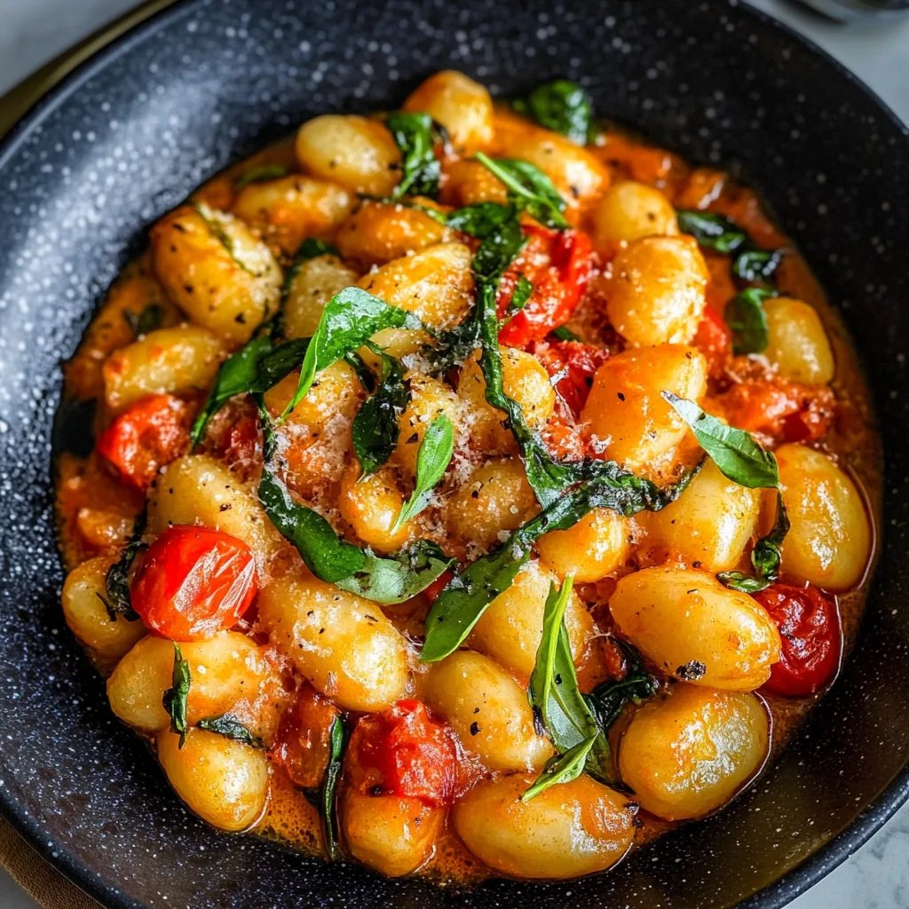 Cremige Gnocchi mit gerösteten Tomaten