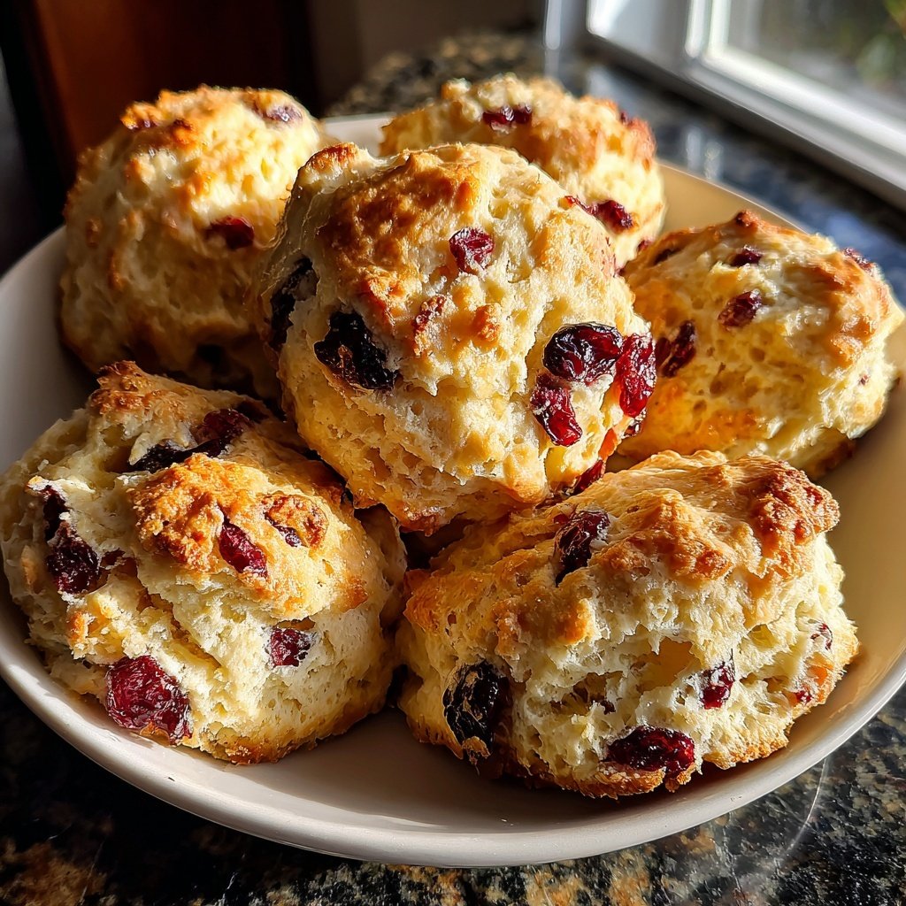 Cranberry Orange Scones mit Butter
